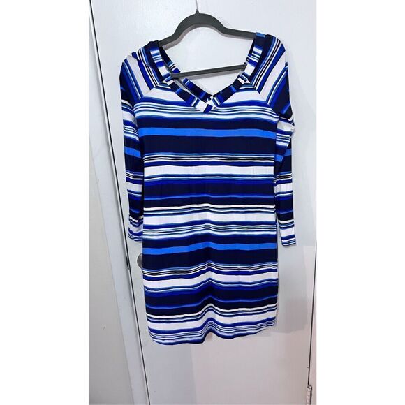 LILLY PULITZER SUZANNE LONG SLEEVE BLUE WHITE DRESS SIZE 4/6 - Picture 1 of 9